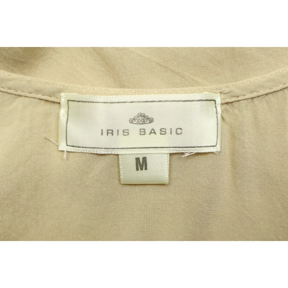 Iris Basic Women's Beige Boho Cami Lace Tank Top Sleeveless Y2K Sz M - Picture 4 of 5